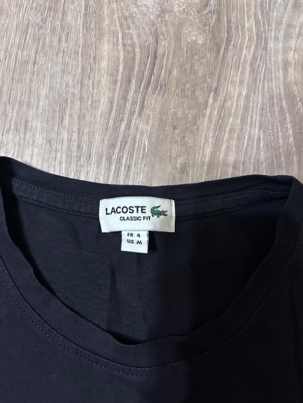 Lacoste Navy Short Sleeve Cotton Crew Neck Tee - Picture 3 of 4